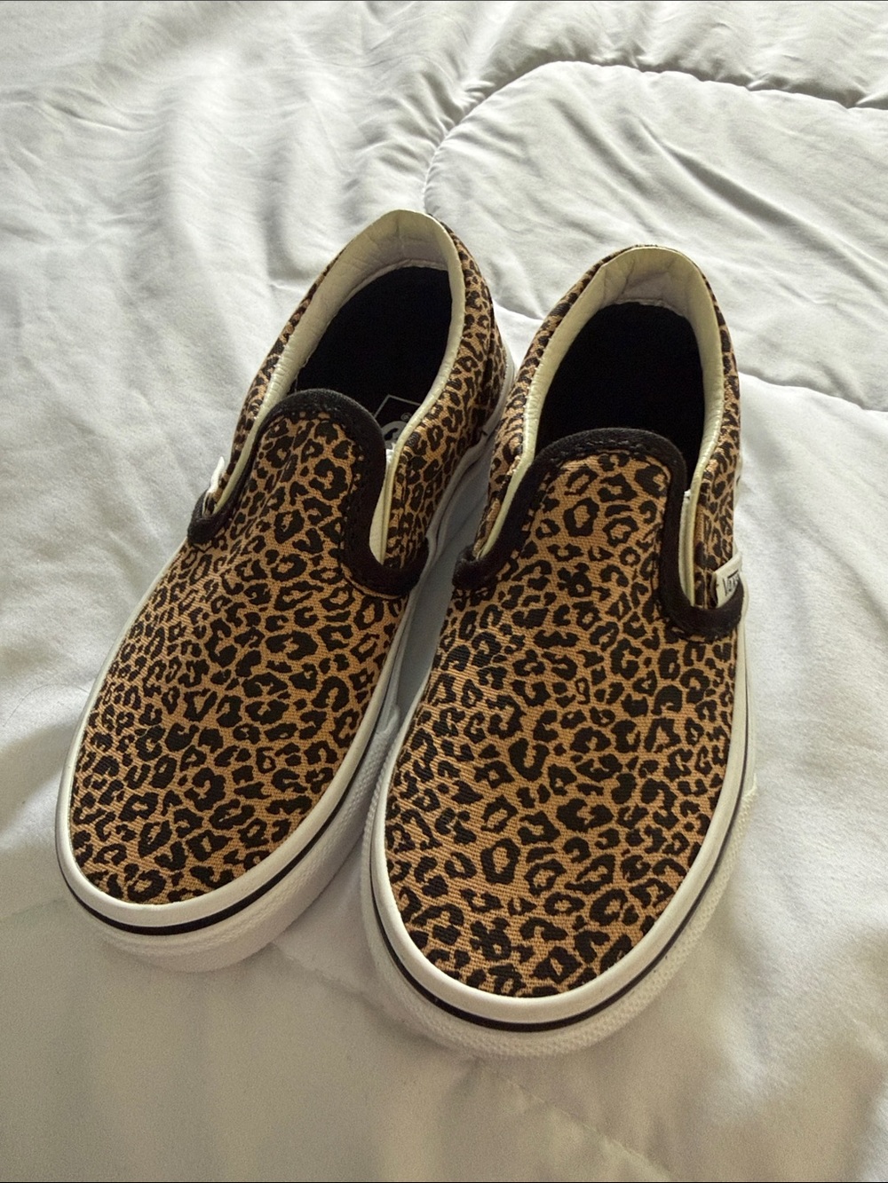 Vans Kids Leopard Print Slip-On Sneakers - Black & Brown